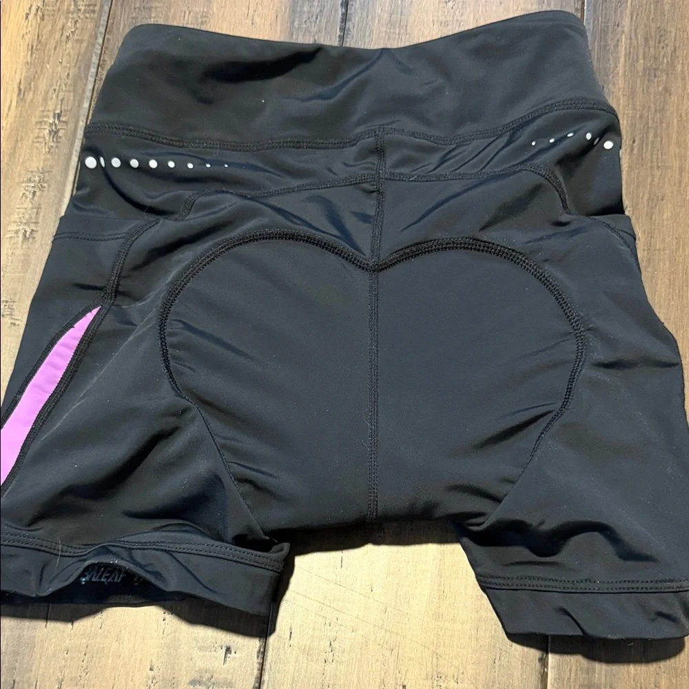 BALEAF Black Women's Bike Shorts with Purple-Pink Side Panels - Picture 6 of 11